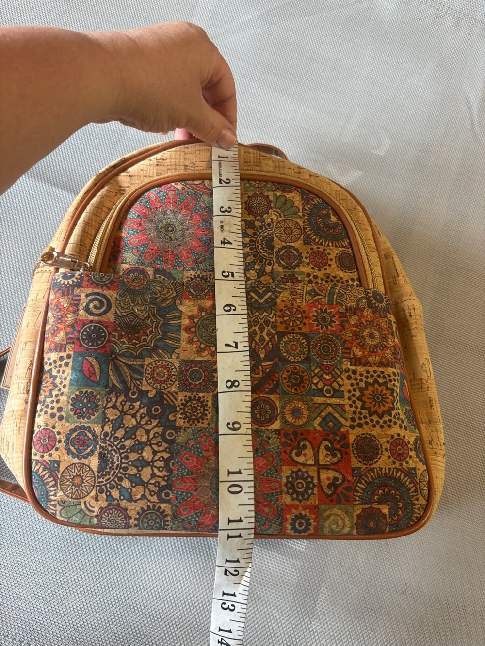 Mandala Patchwork Cork Backpack - Multicolor - Picture 8 of 10